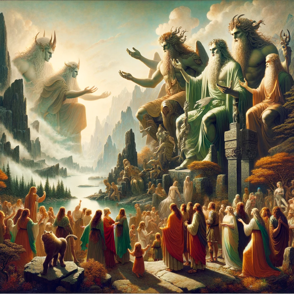 Ark.au Illustrated Bible - Genesis 6:4 - There were giants in the earth in those days; and also after that, when the sons of God came in to the daughters of men, and they bore children to them: the same became mighty men, who were of old, men of renown.