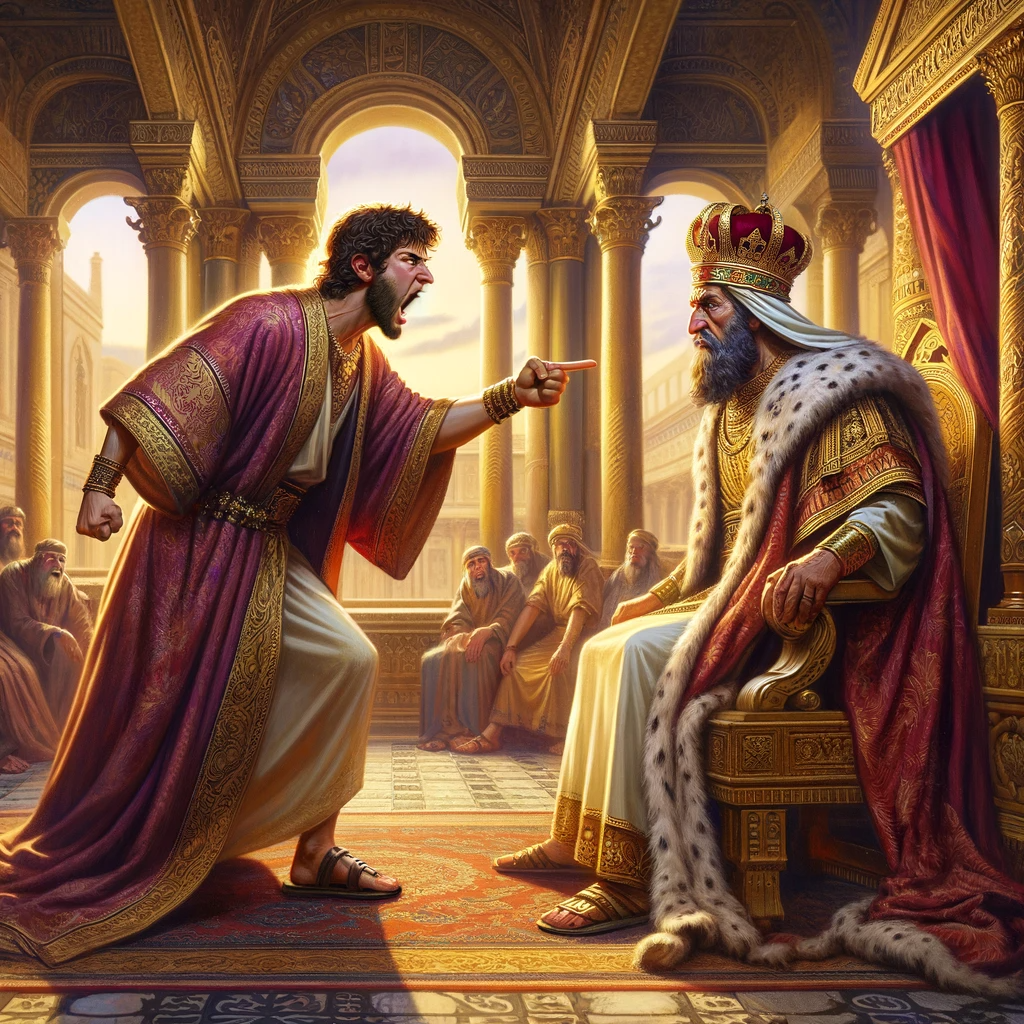 Ark.au Illustrated Bible - 2 Samuel 12:7 - And Nathan said to David, You are that man. The Lord God of Israel says, I made you king over Israel, putting holy oil on you, and I kept you safe from the hands of Saul;