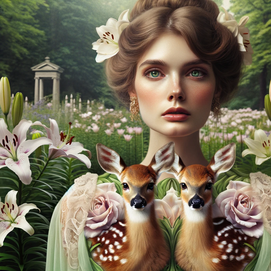 Ark.au Illustrated Bible - Song of Solomon 4:5 - Thy two breasts are like two fawns, twins of a gazelle, Which feed among the lilies.
