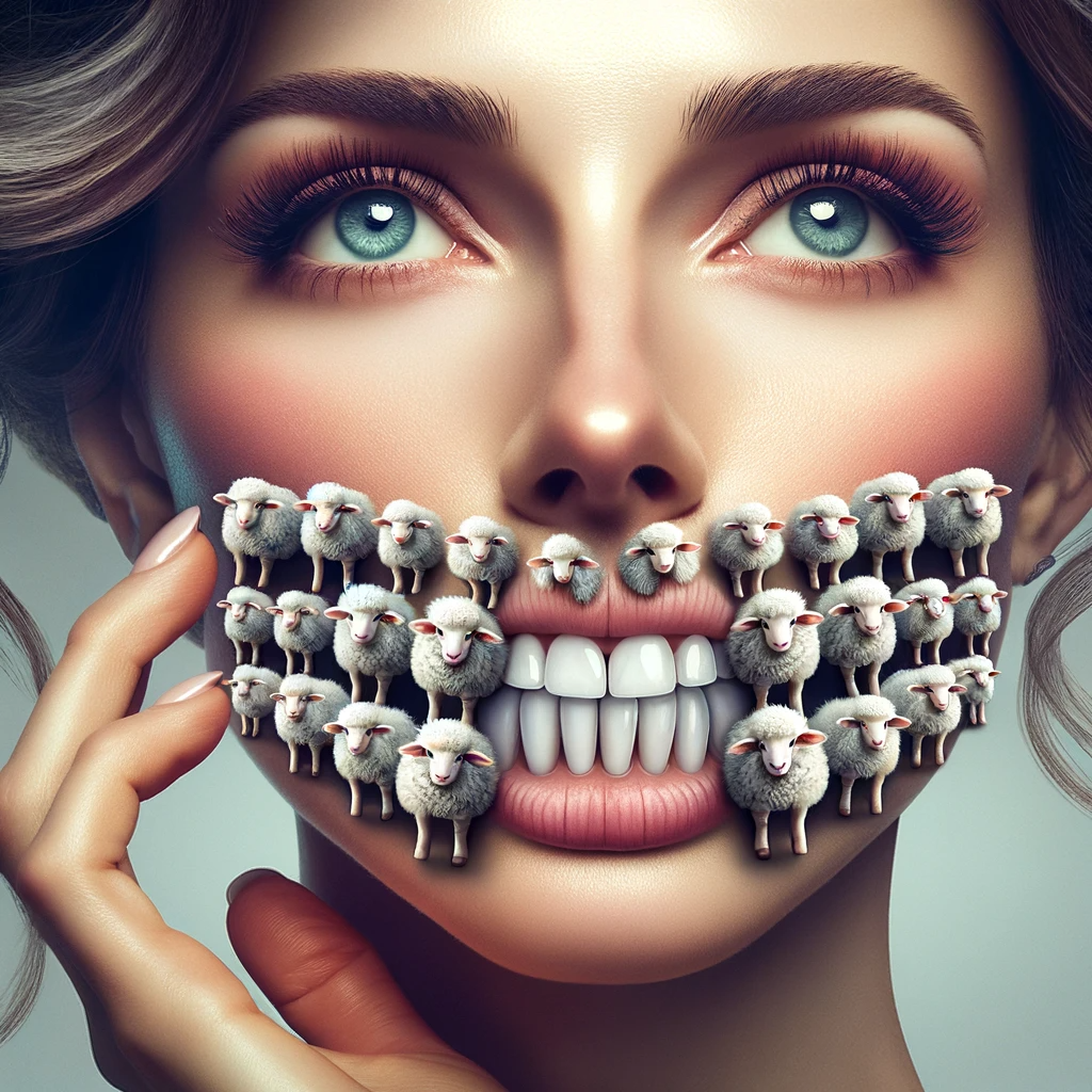 Ark.au Illustrated Bible - Song of Solomon 6:6 - Thy teeth are as a flock of sheep which go up from the washing, of which every one beareth twins, and there is not one barren among them.