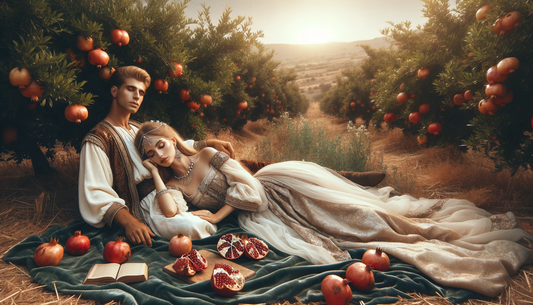Ark.au Illustrated Bible - Song of Solomon 7:12 - Let us get up early to the vineyards; Let us see whether the vine hath budded, `And' its blossom is open, `And' the pomegranates are in flower: There will I give thee my love.