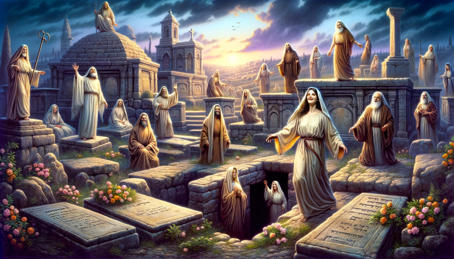 Ark.au Illustrated Bible - Matthew 27:53 - And came out of the graves after his resurrection, and went into the holy city, and appeared unto many.