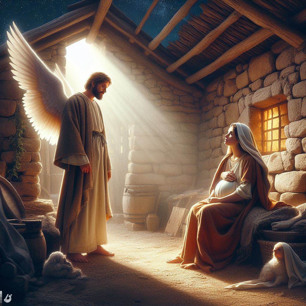 Ark.au Illustrated Bible - Luke 1:28 - Having come in, the angel said to her, 